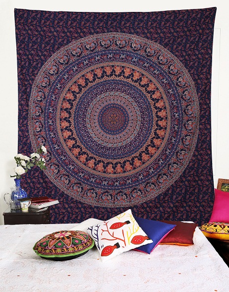 Rajrang - Tapestry as bed headboard