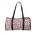 Floral Hand Block Printed White Faux Leather Duffel bag