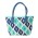 Quatrefoil Hand Block Printed Cotton And Durrie Green Tote Bag