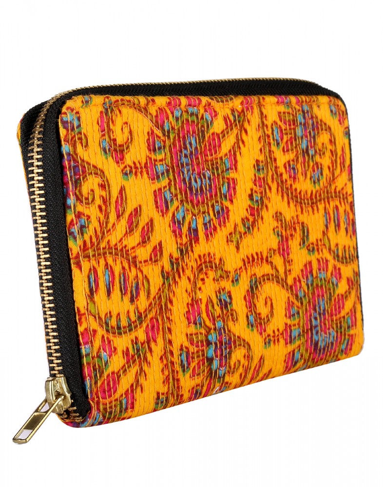 Designer Cotton Yellow Clutch Bag Floral Printed Ladies By Rajrang - Bags - Accessories