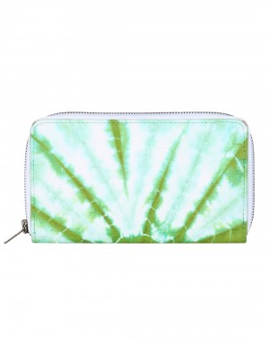 Casual Cotton Green Clutch Bag Abstract Tie Dye For Women's By Rajrang