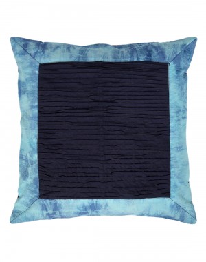 Cotton (40s) Beautiful Abstract Tie Dye Dark Blue Cushion Cover (Single pcs )