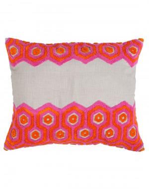 Geometric Towel Embroidered Cotton Linen Cushion Cover