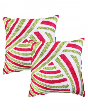 Striped Towel Embroidered Cotton Linen Cushion Cover