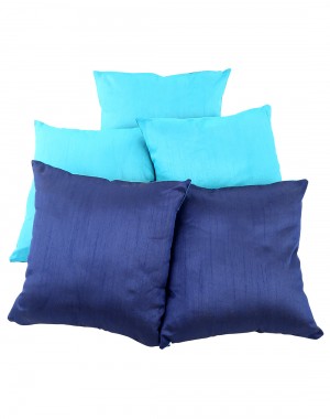 Solid Yarn Dyed Aqua Blue Polydupion Reversible Cushion Cover