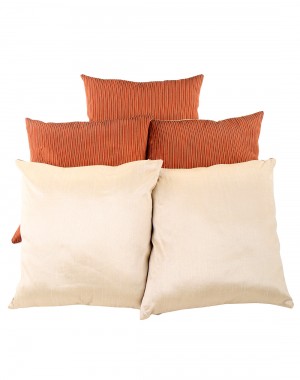 Solid Yarn Dyed Cream Polydupion Reversible Cushion Cover