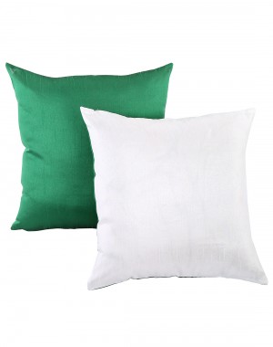 Solid Yarn Dyed White Polydupion Reversible Cushion Cover