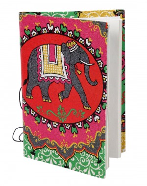 Decorative Diary Elephant Red Printed Card Board Paper Diary