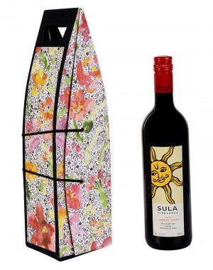 Exclusive White Printed Card Board Paper Wine Bottle Holder