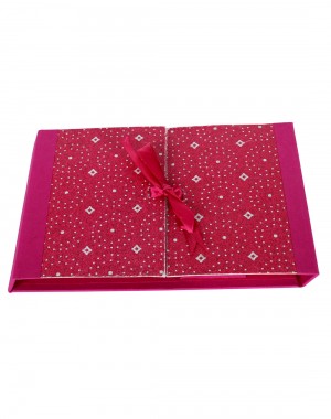 Polka Dot Printed Magenta Pink Cardboard Paper Diary