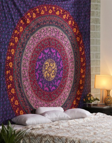 Large Hippie Tapestry, Hippy Mandala Bohemian Tapestries, Indian Dorm Decor, Psychedelic Tapestry Wall Hanging Ethnic Decorative Urban Tapestry  Multi Color